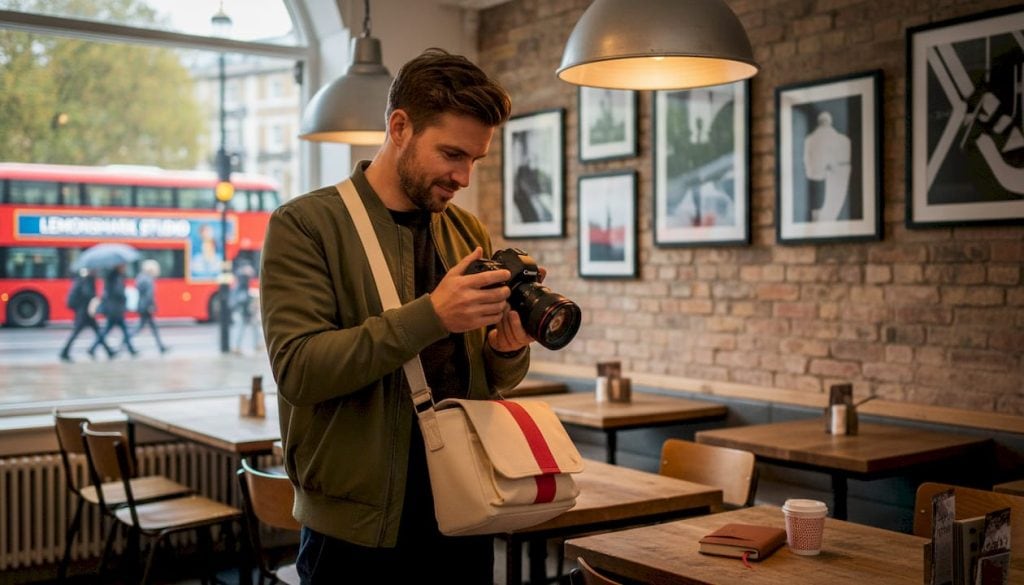 Candid London photographer reviews images street-side