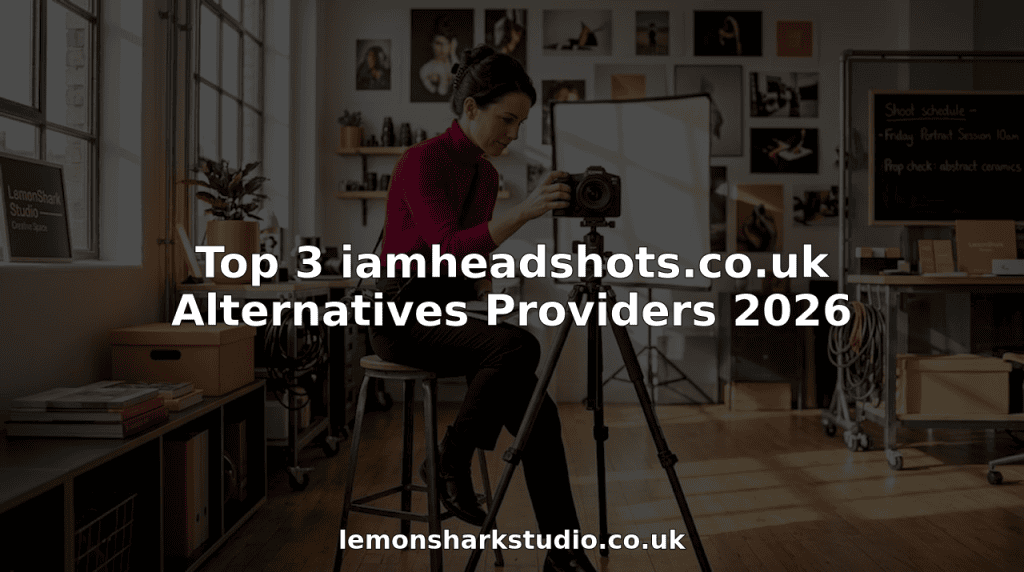 Photographer at desk prepping in compact studio