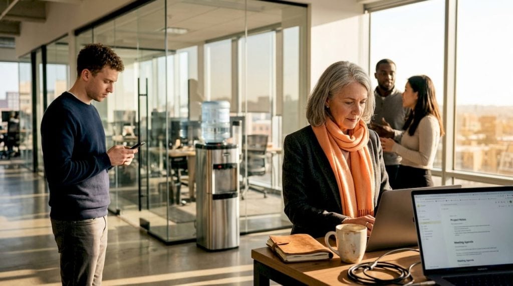 Candid group of professionals at work in office